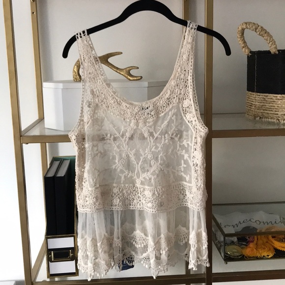 Express lace sheer tank top S - Picture 1 of 5